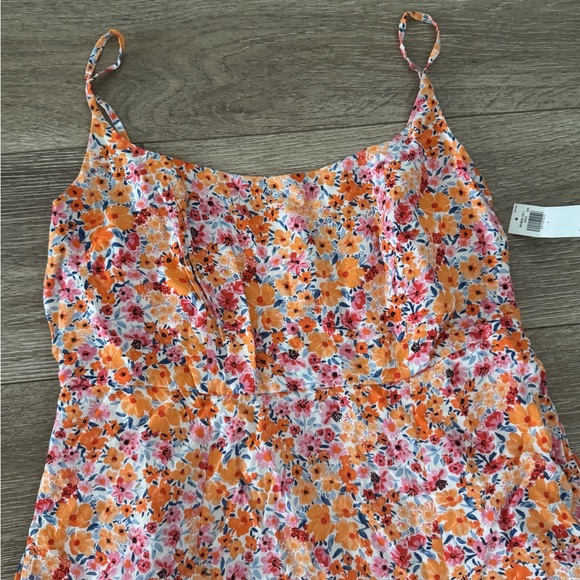 Old Navy Fit & Flare Cami Midi Dress Colorful Spring Flowers NWT - Picture 3 of 6